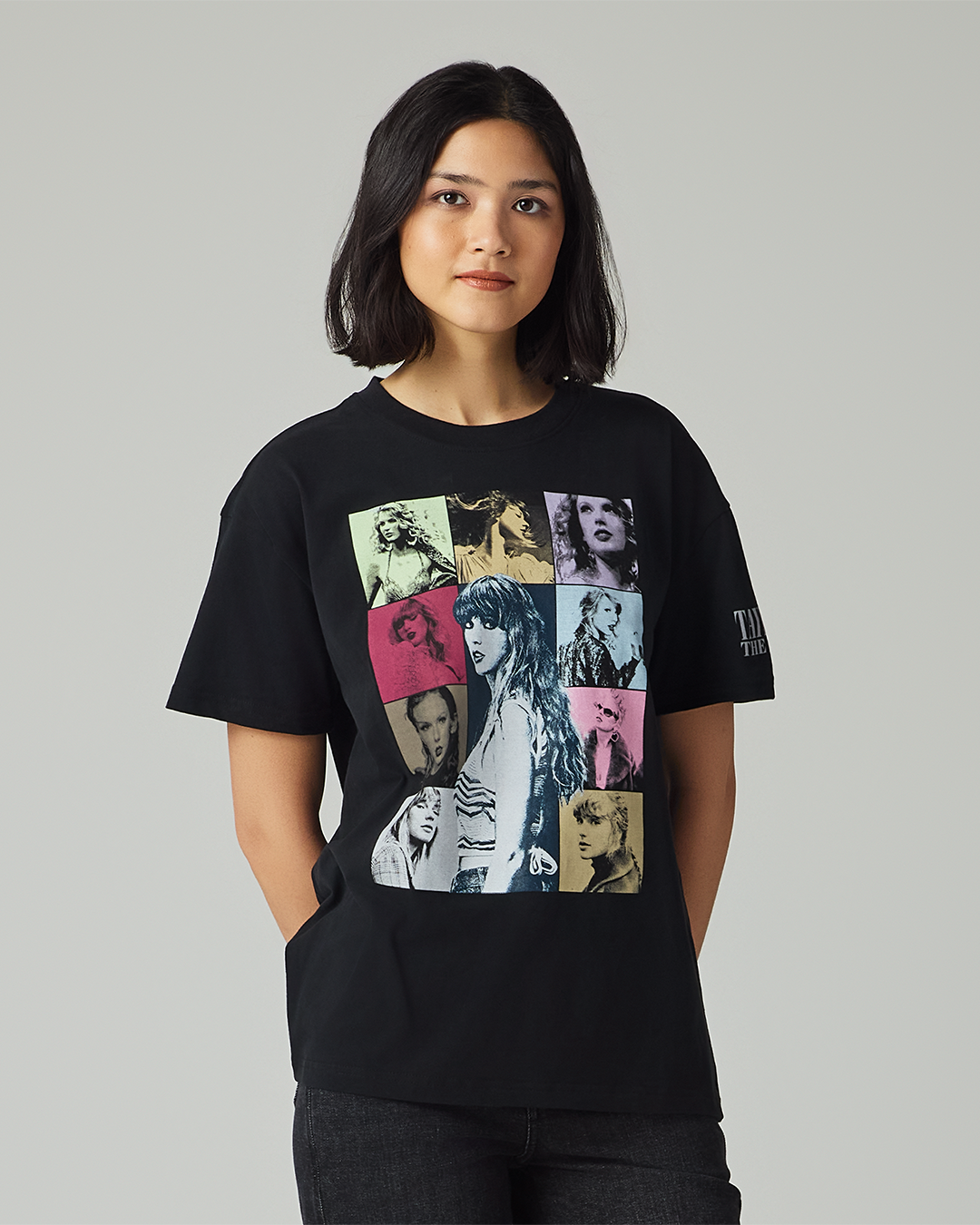 Taylor Swift | The Eras Tour Through Vancouver I Black T-Shirt S size model close up