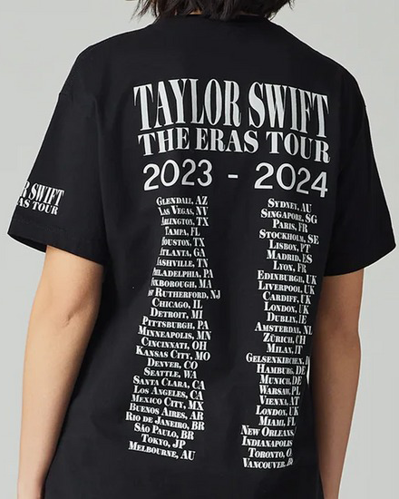 Taylor Swift | The Eras Tour Through Vancouver I Black T-Shirt detail shot