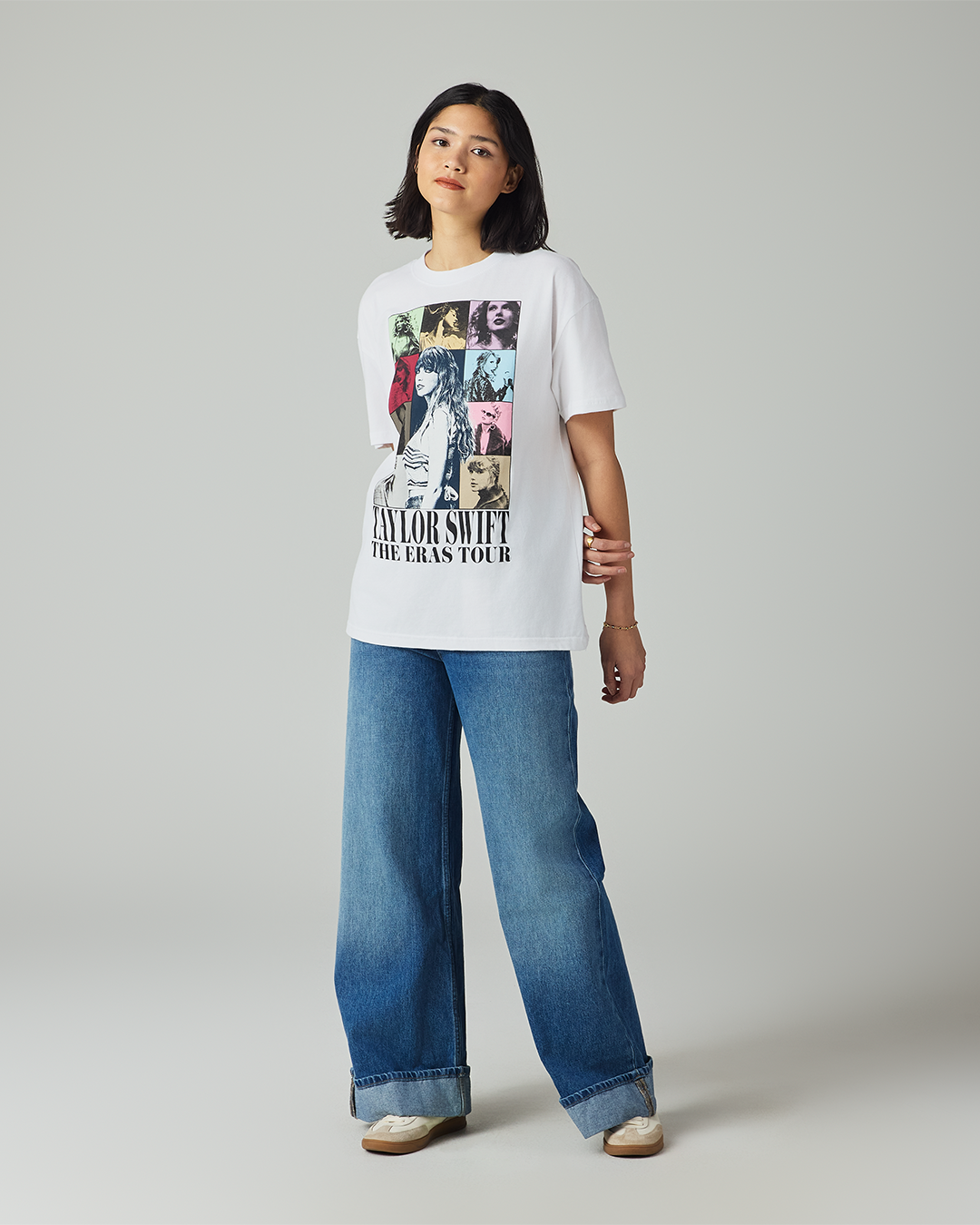 Taylor Swift | The Eras Tour Through LA White T-Shirt S model full length front