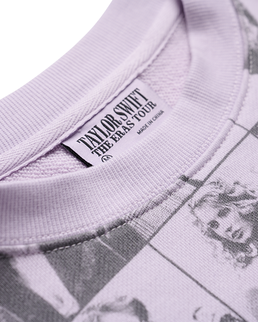 Taylor Swift | The Eras Tour Cropped Lavender Pullover detail