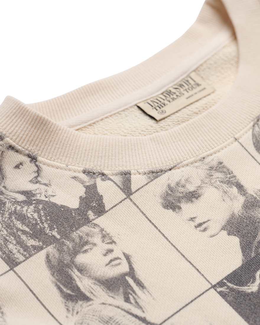 Taylor Swift | The Eras Tour Cropped Beige Pullover close up