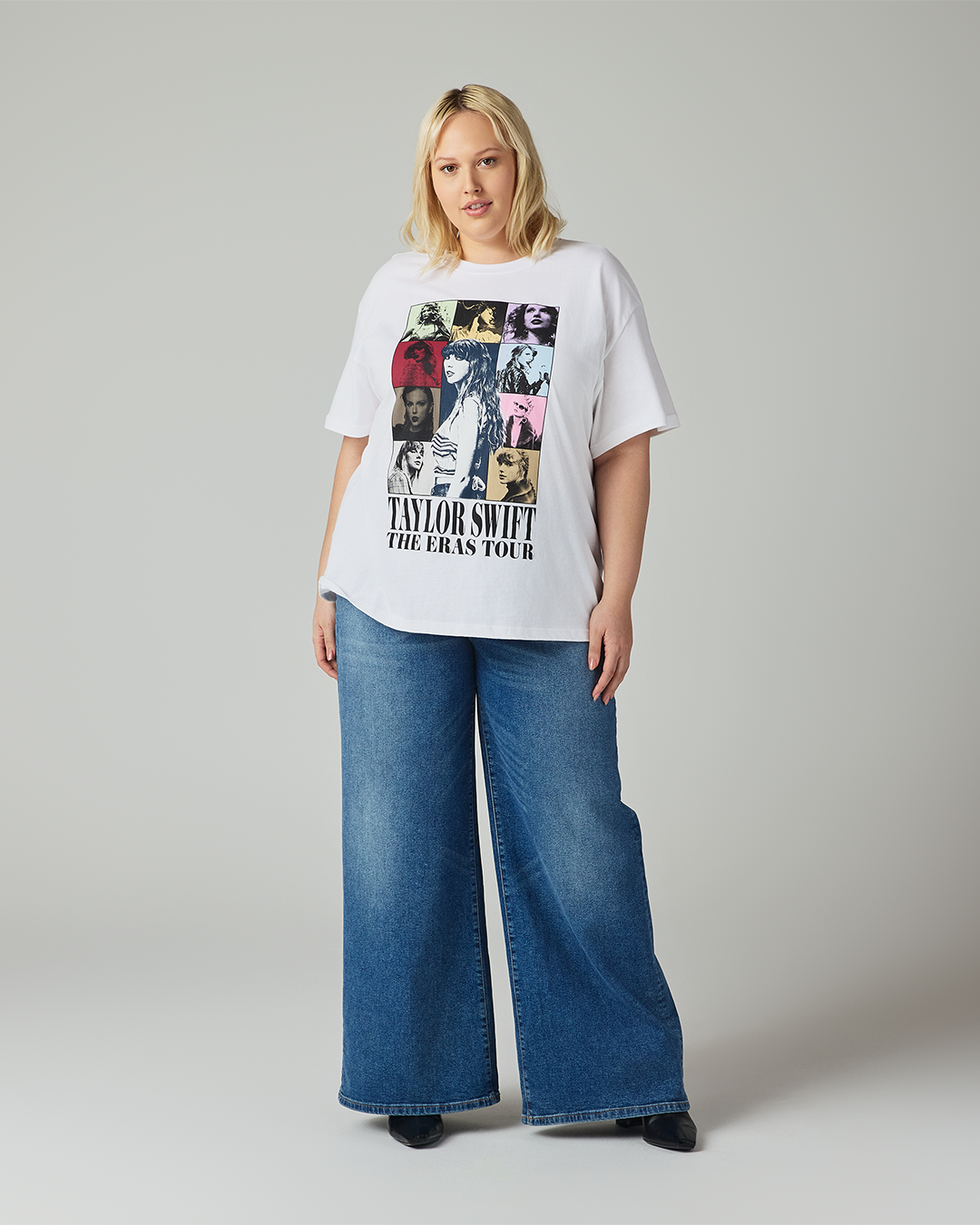 Taylor Swift | The Eras Tour Through LA White T-Shirt 2XL model full length front
