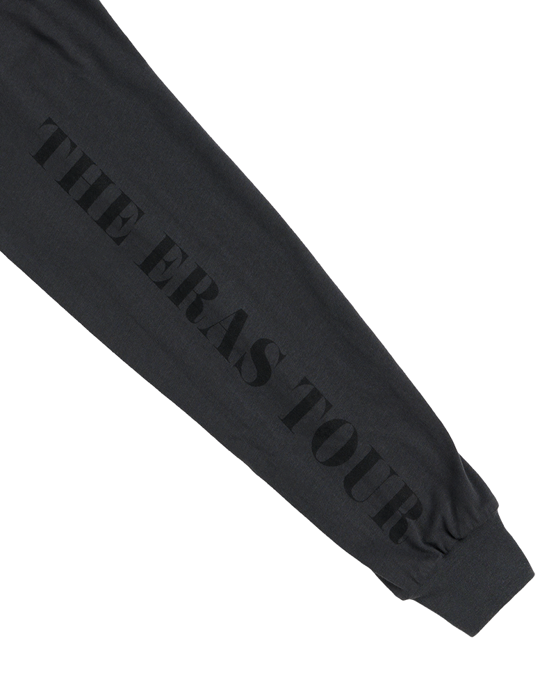 Taylor Swift | The Eras Tour Black Long Sleeve T-Shirt sleeve detail close up