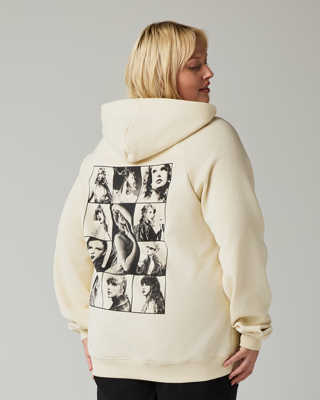 Taylor Swift | The Eras Tour III Beige Hoodie 2XL model close up
