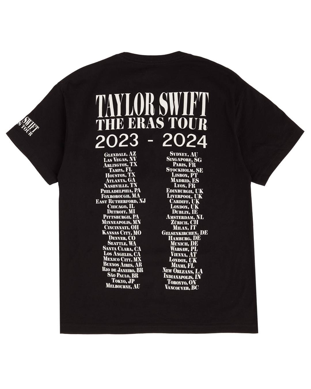 Taylor Swift | The Eras Tour Through Vancouver I Black T-Shirt back