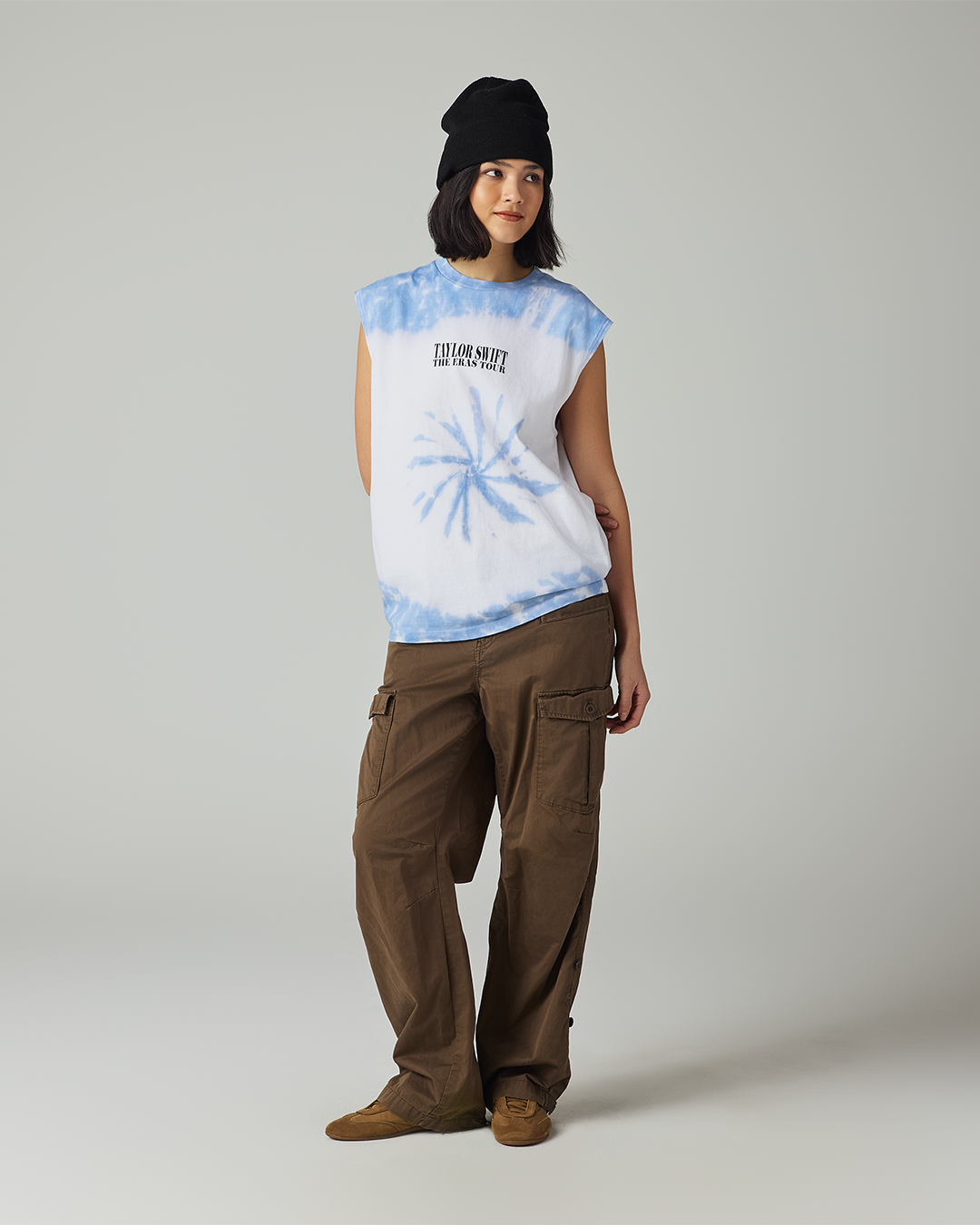 Taylor Swift | The Eras Tour Tie Dye Tank Top S size model full length front