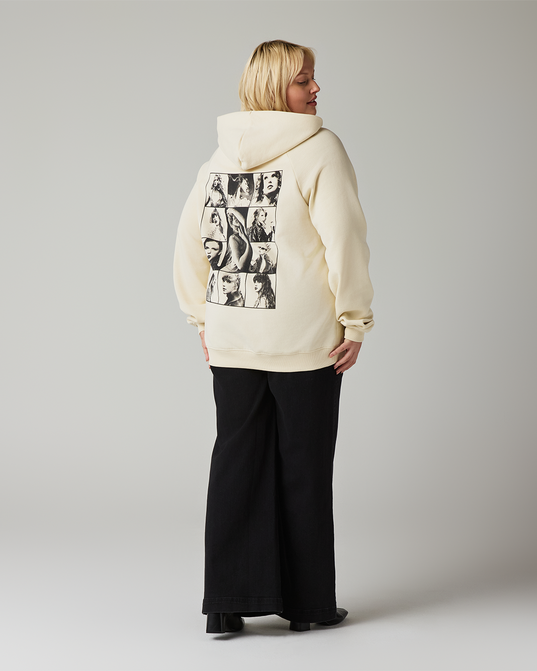 Taylor Swift | The Eras Tour III Beige Hoodie 2XL model back full length