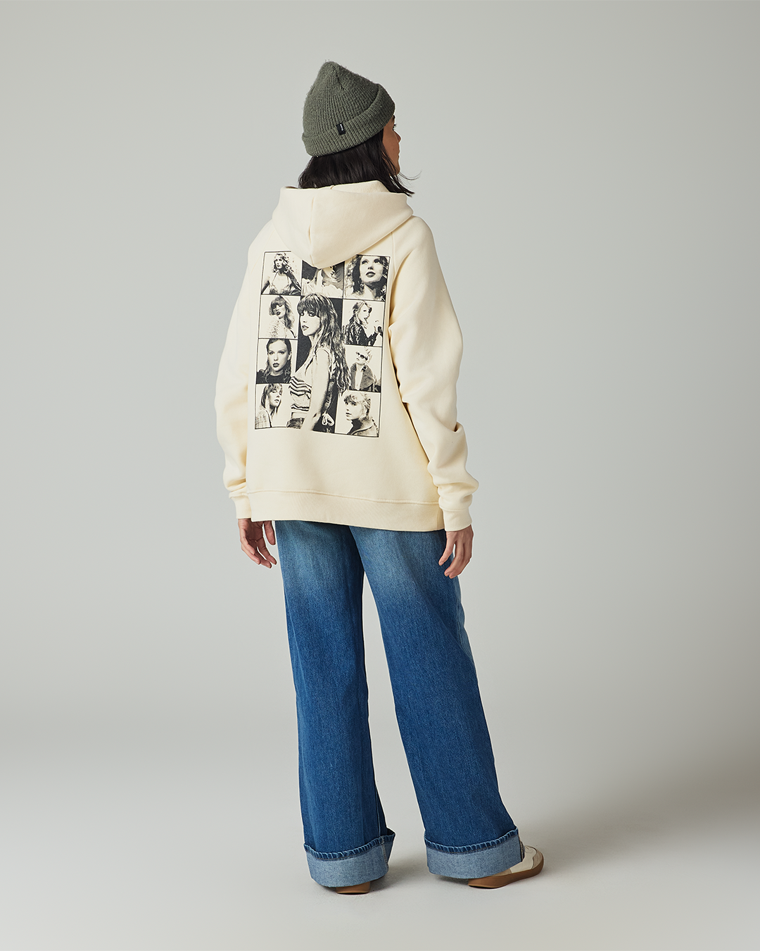Taylor Swift | The Eras Tour I Beige Hoodie S model back full length