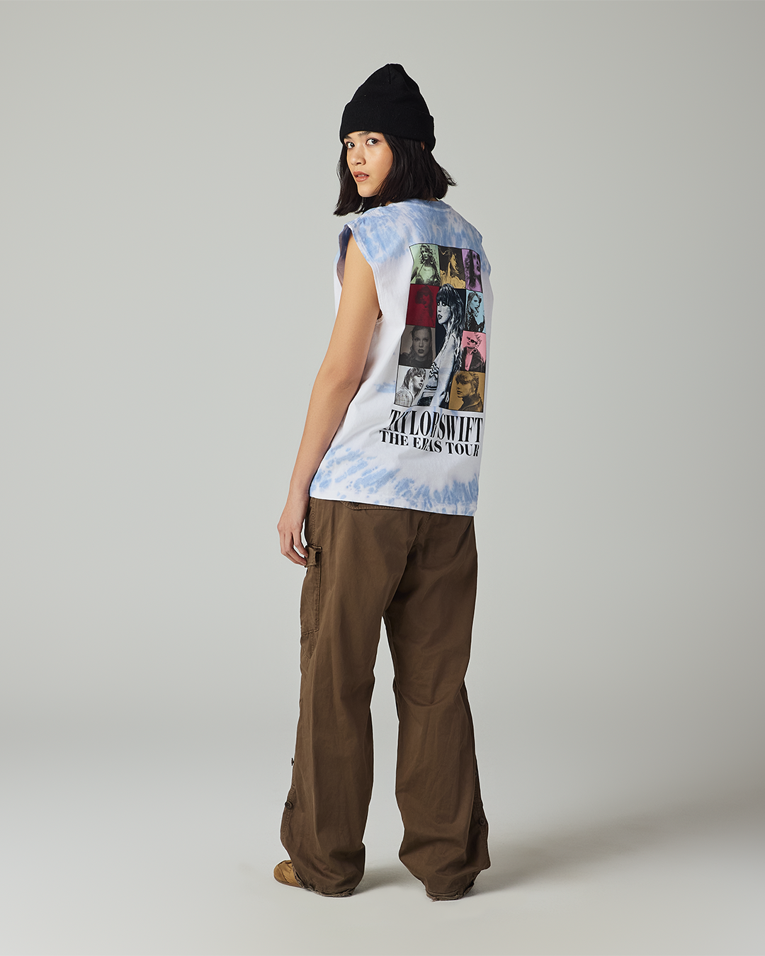 Taylor Swift | The Eras Tour Tie Dye Tank Top S size model full length back
