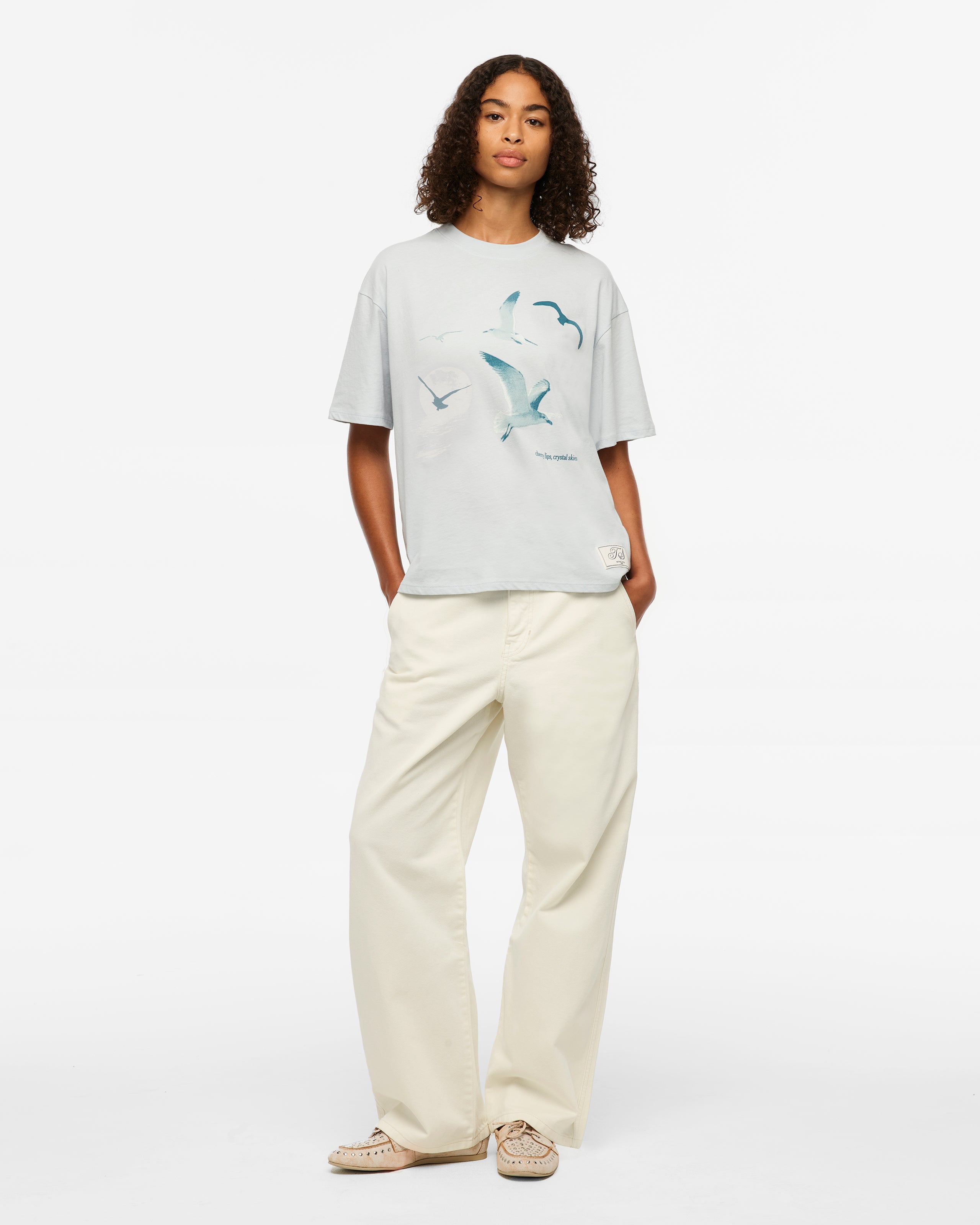 1989 (Taylor’s Version) Seagull Boxy T-Shirt S model full length