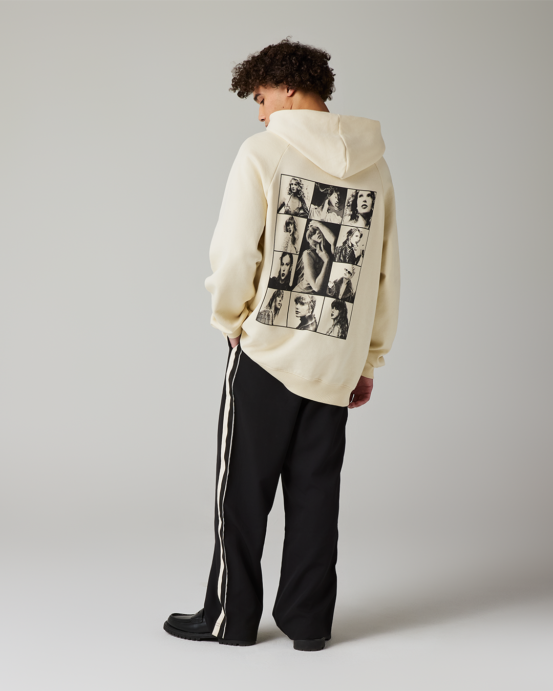 Taylor Swift | The Eras Tour III Beige Hoodie L model back full length