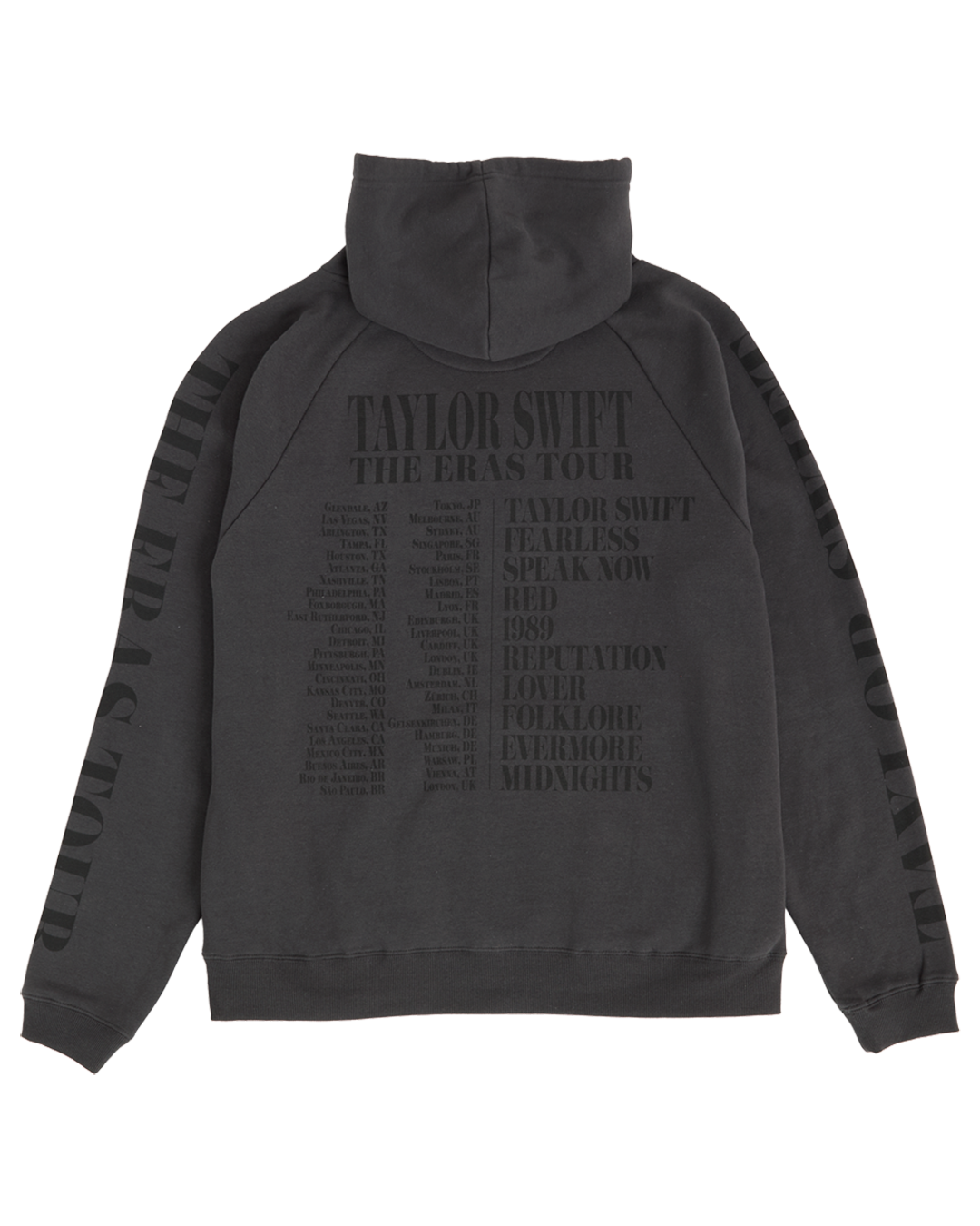 Taylor Swift | The Eras Tour Through London Black Hoodie back