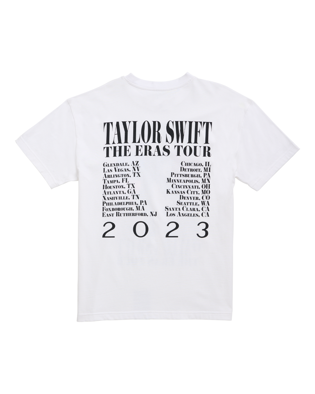 Taylor Swift | The Eras Tour Through LA White T-Shirt S model full length front back