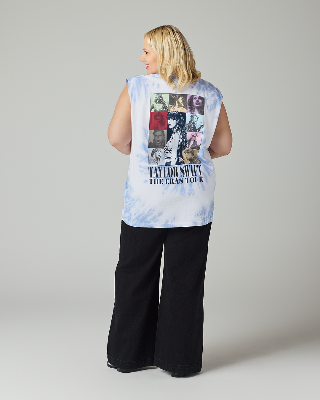 Taylor Swift | The Eras Tour Tie Dye Tank Top 2XL size model full length back