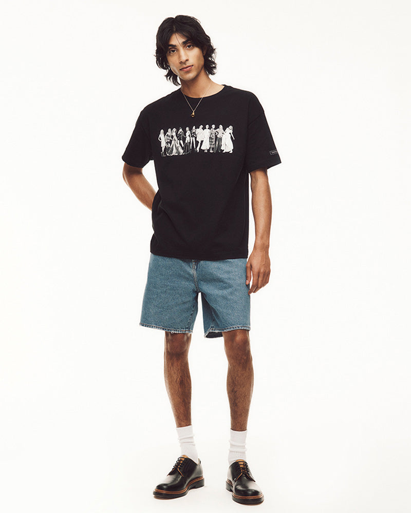 TTPD Eras Black T-Shirt Male Model Full Body