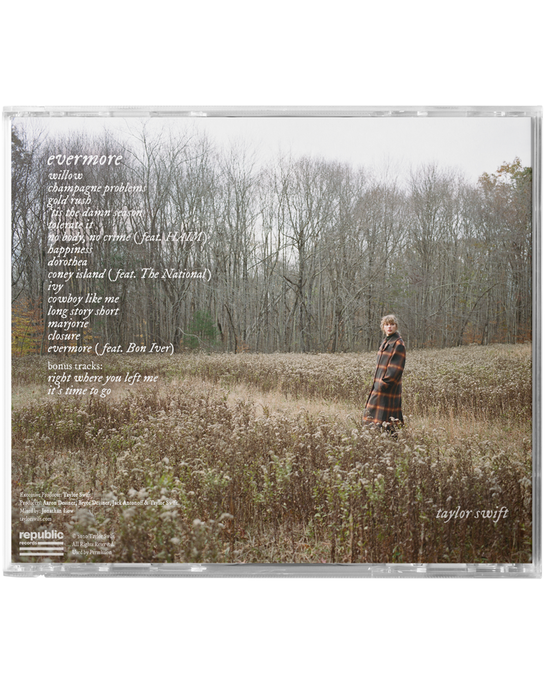 evermore album deluxe edition CD (clean version) tracklist