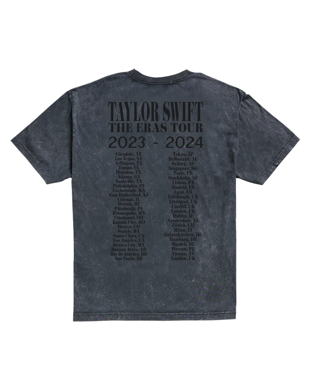 Taylor Swift | The Eras International Tour Mineral Wash Gray T-Shirt back