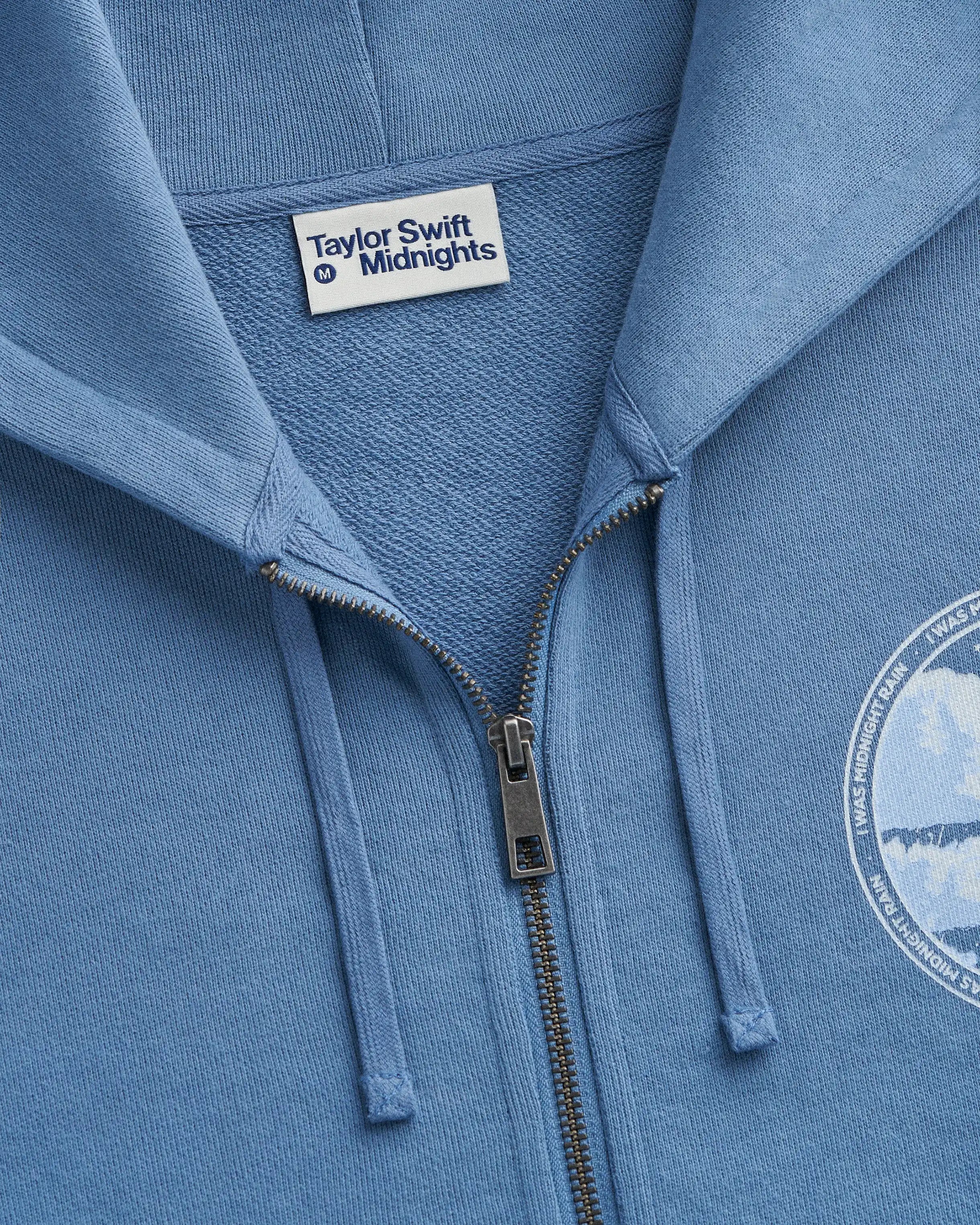 I Was Midnight Rain Zip Hoodie tag detail