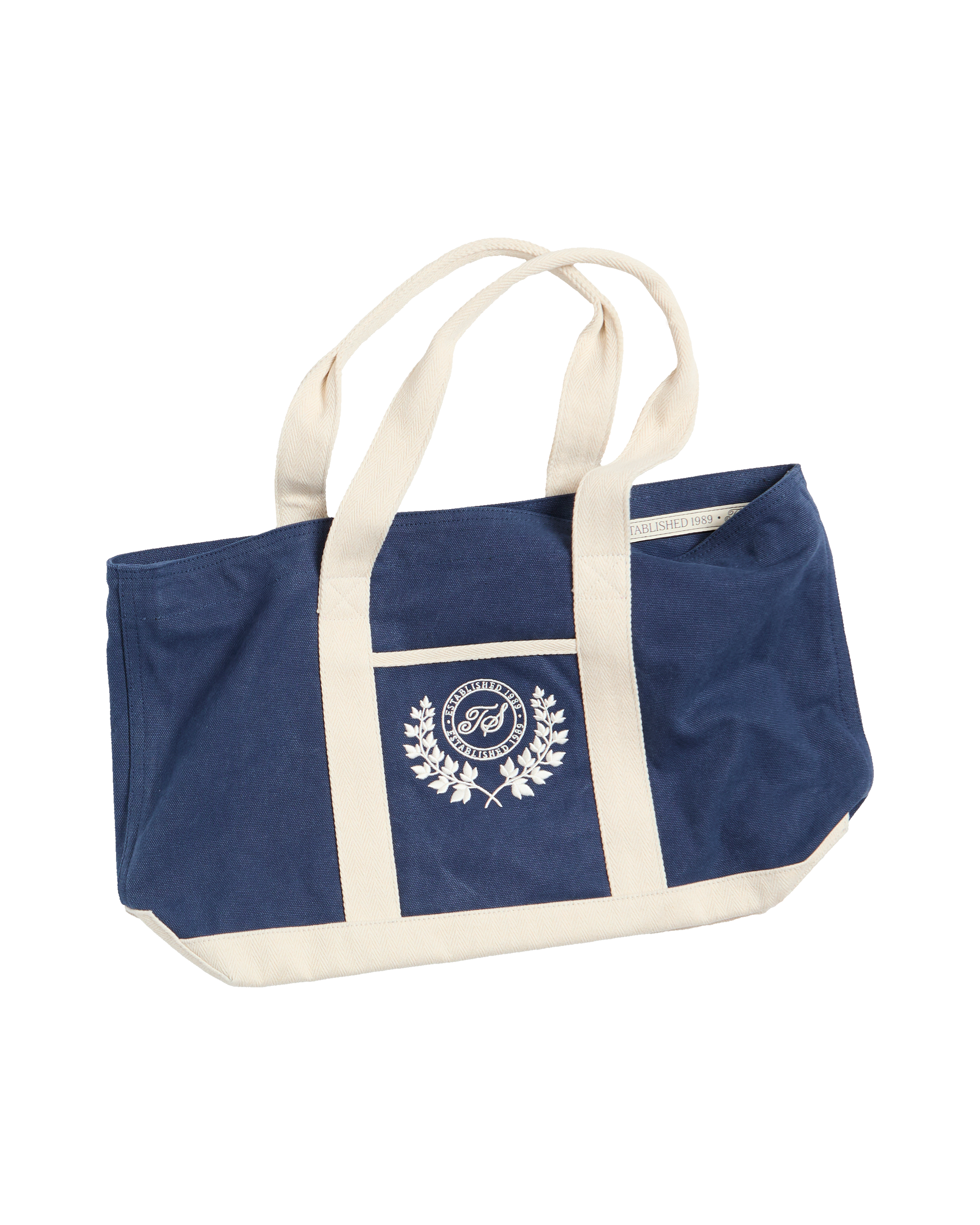 TS Crest Washed Navy Beach Bag textured 