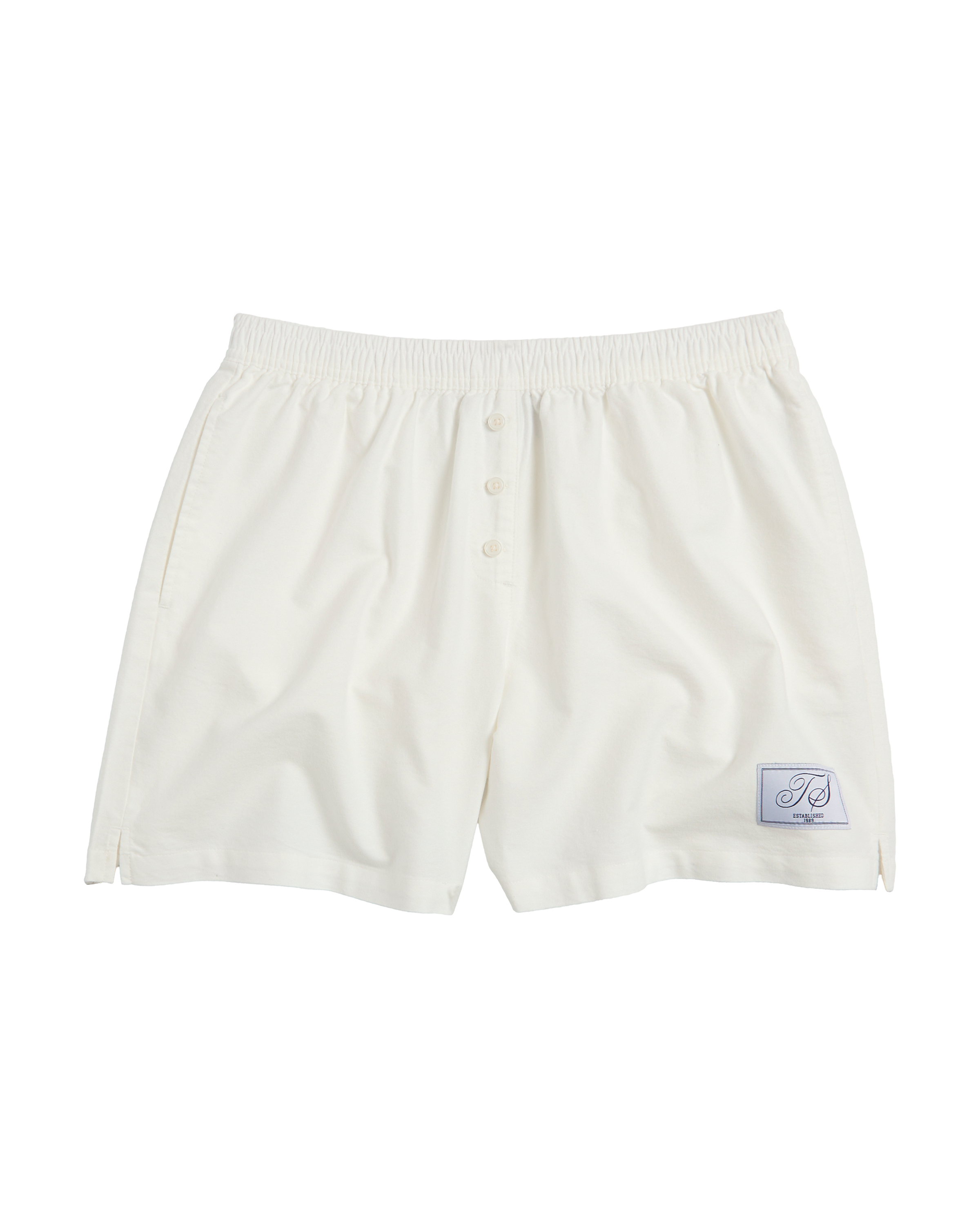 TS Crest White Oxford Shorts front