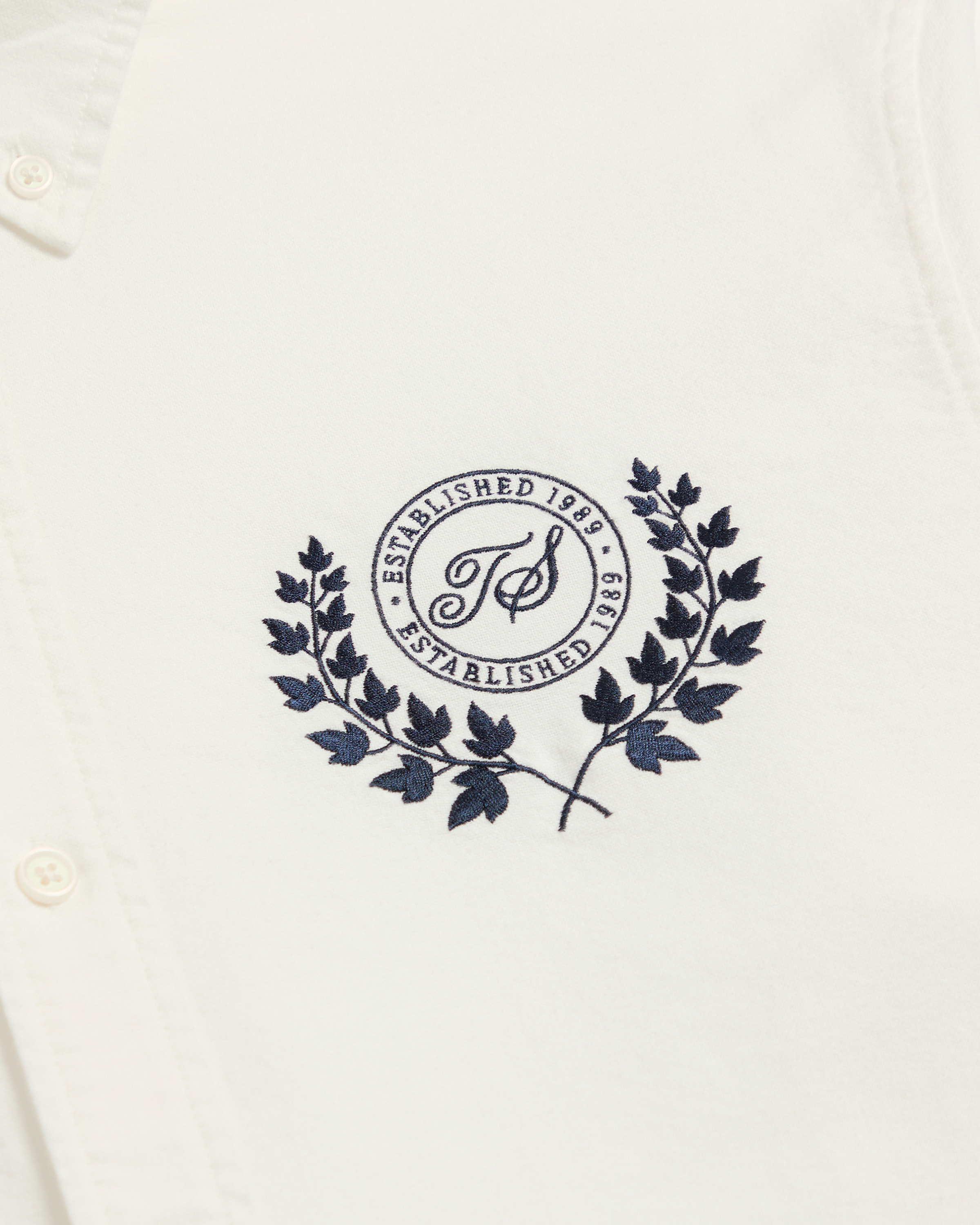 TS Crest White Oxford Shirt detail
