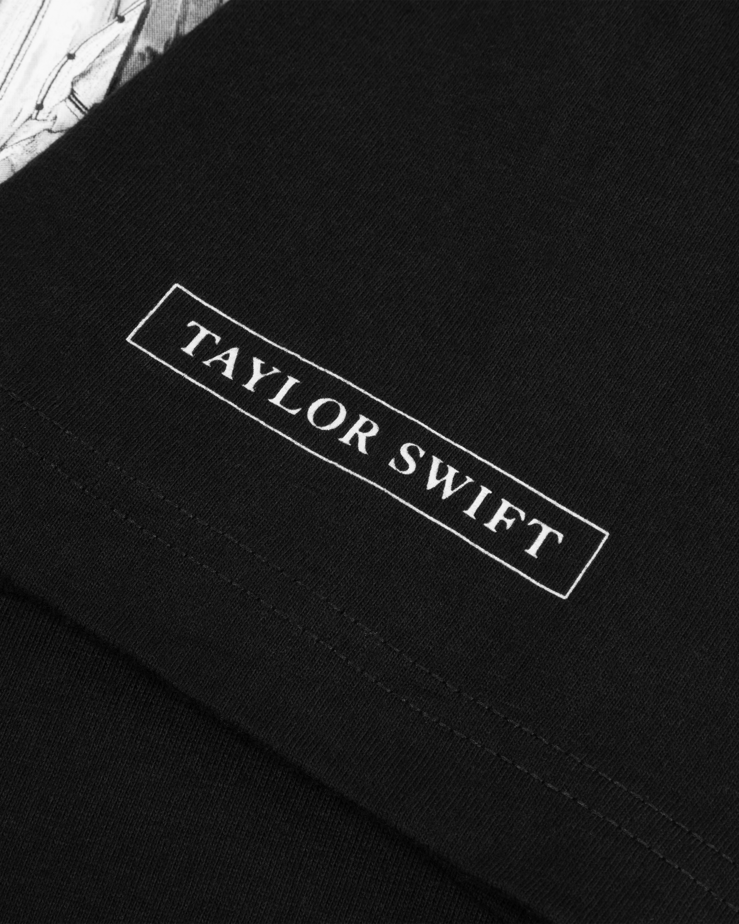 TTPD Eras Black T-Shirt Logo Close-Up