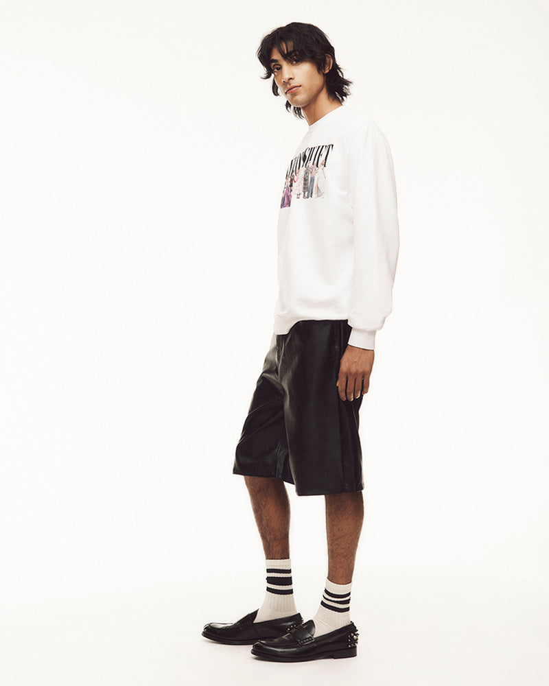 TTPD Eras White Crewneck Male Model Full Body Side View