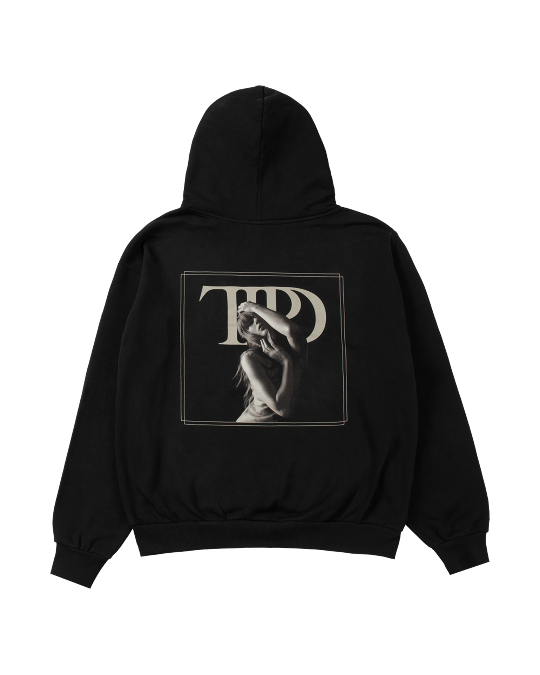 The Tortured Poets Department Black Hoodie back