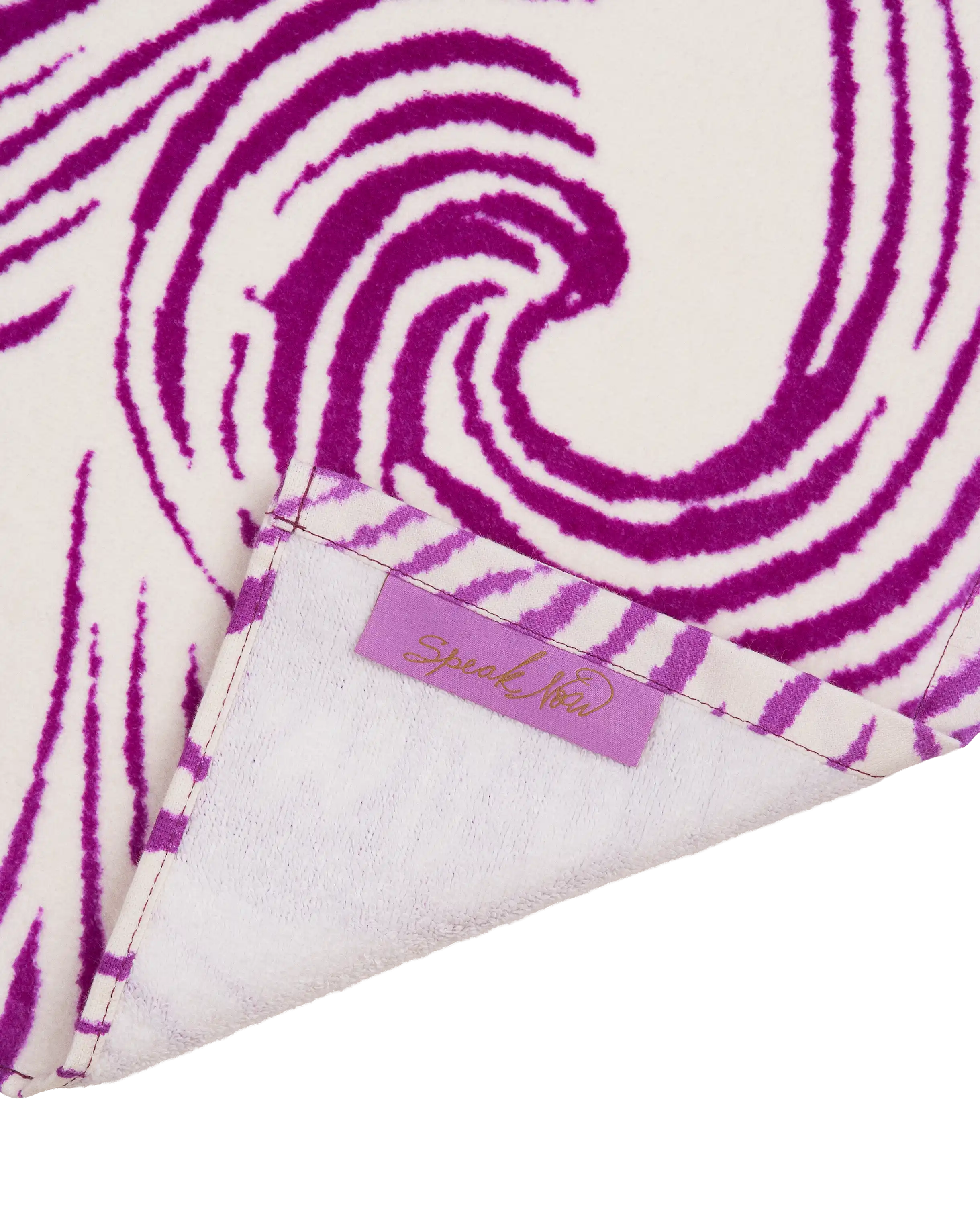 Sitting There By the Water Beach Towel tag detail