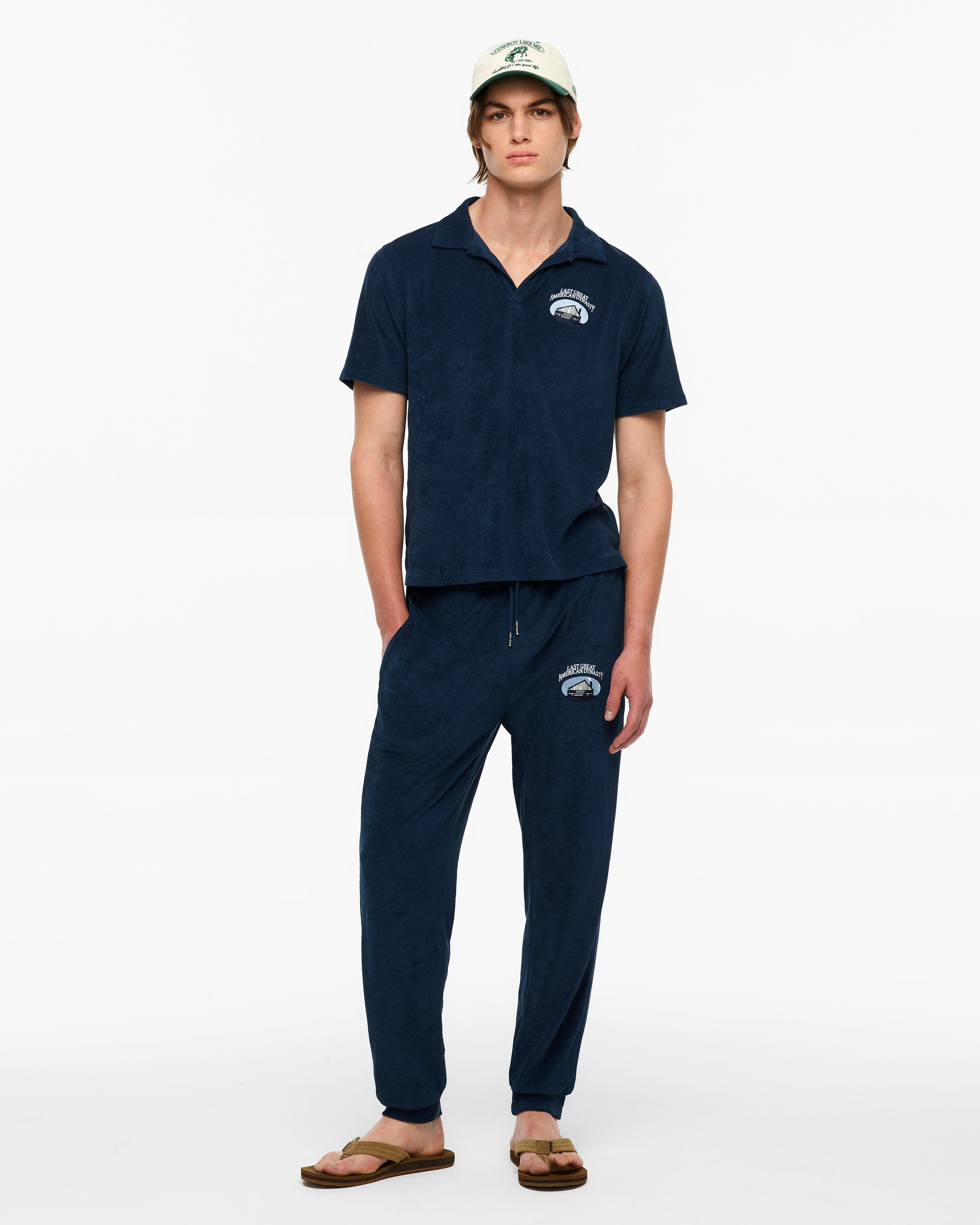 Last Great American Dynasty Terry Cloth Jogger L model full length