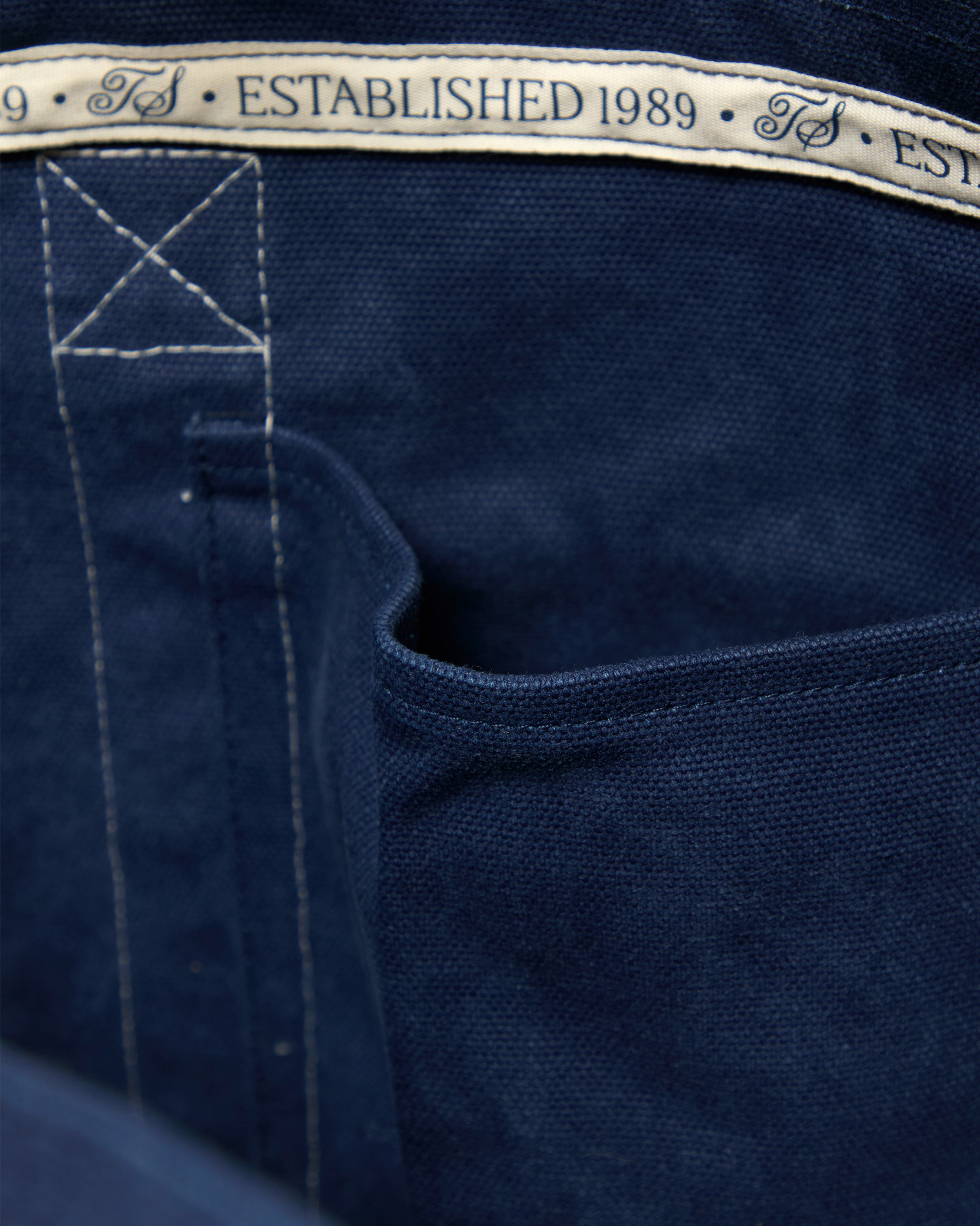 TS Crest Washed Navy Beach Bag close up