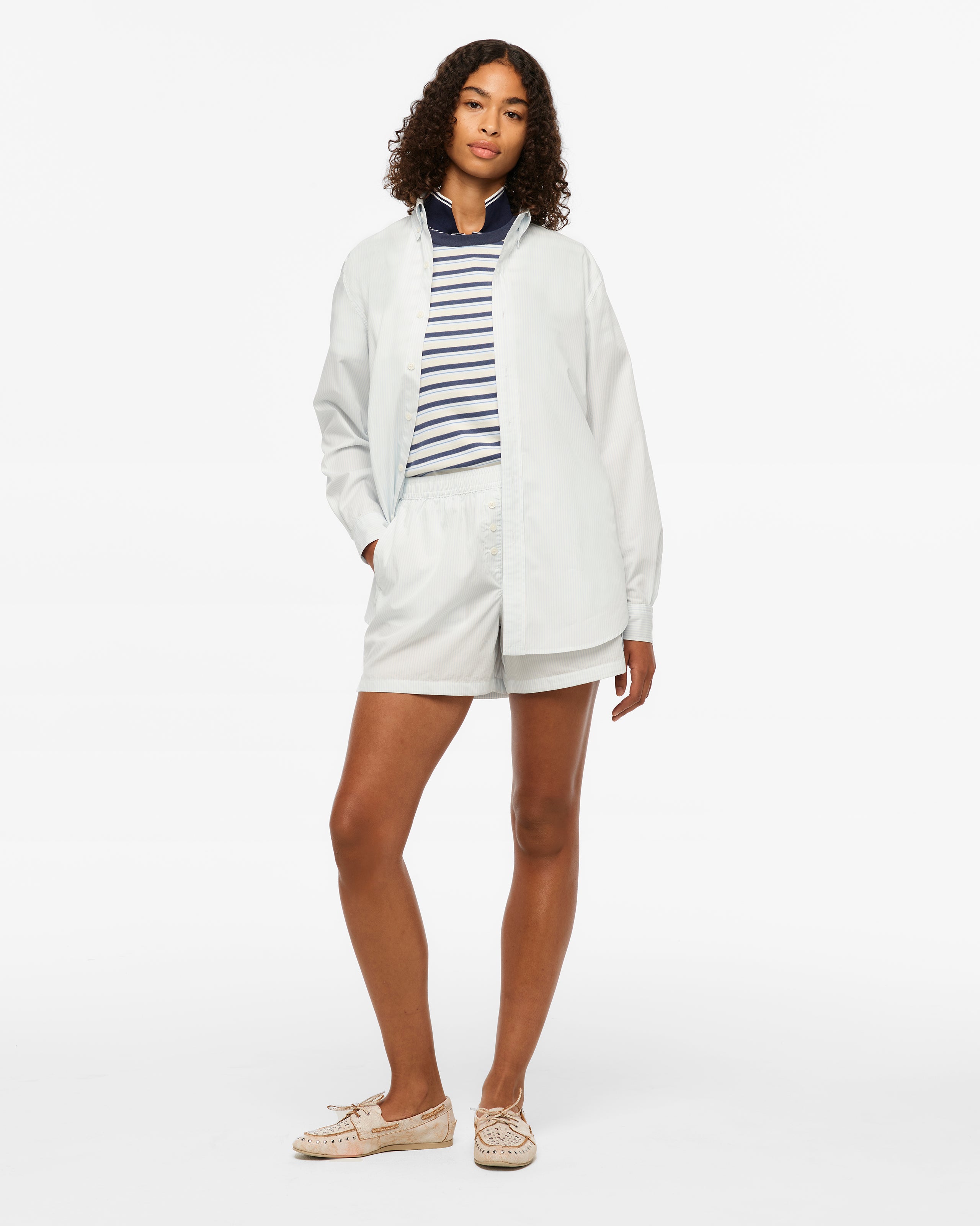 1989 (Taylor’s Version) Seagull Blue Stripe Poplin Shirt S model front