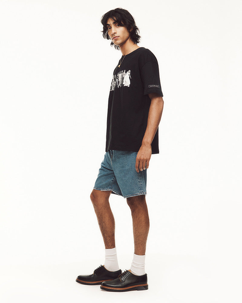 TTPD Eras Black T-Shirt Male Model Side View