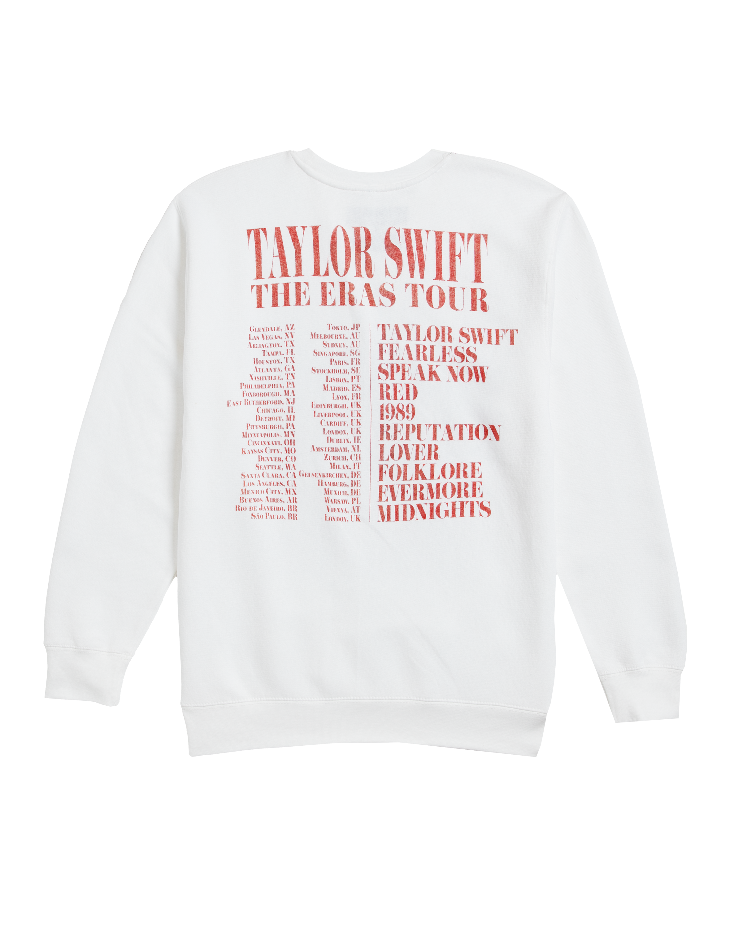 Taylor Swift | The Eras Tour Photo White Crewneck back