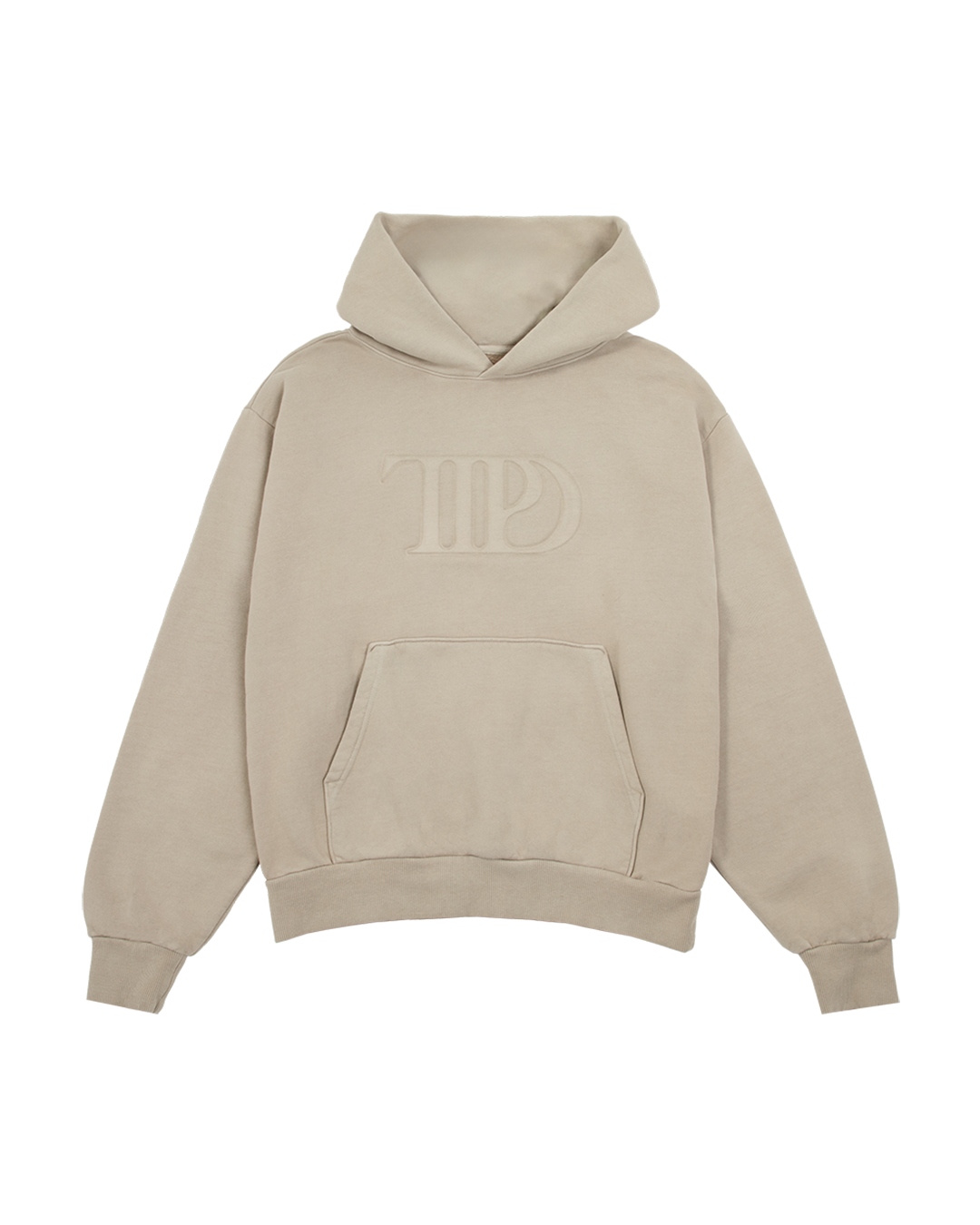 The Tortured Poets Department Beige Hoodie front
