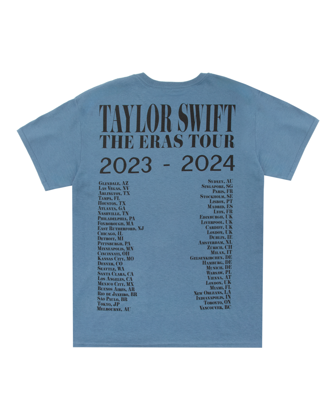 Taylor Swift | The Eras Tour Blue T-Shirt back