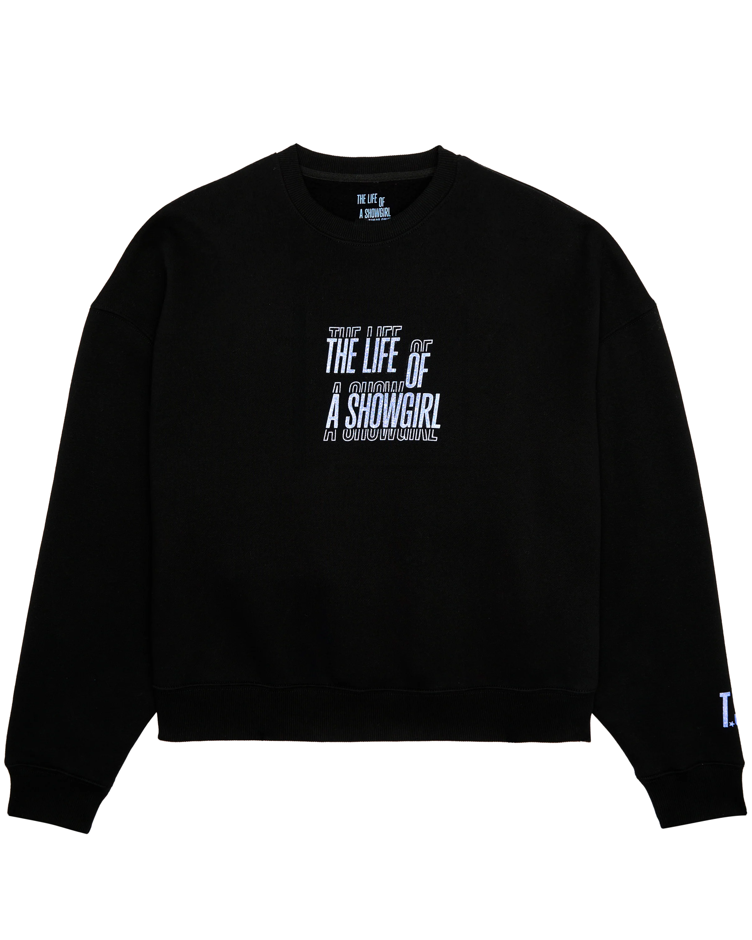 The Life of a Showgirl Film Strip Black Crewneck Sweatshirt Front