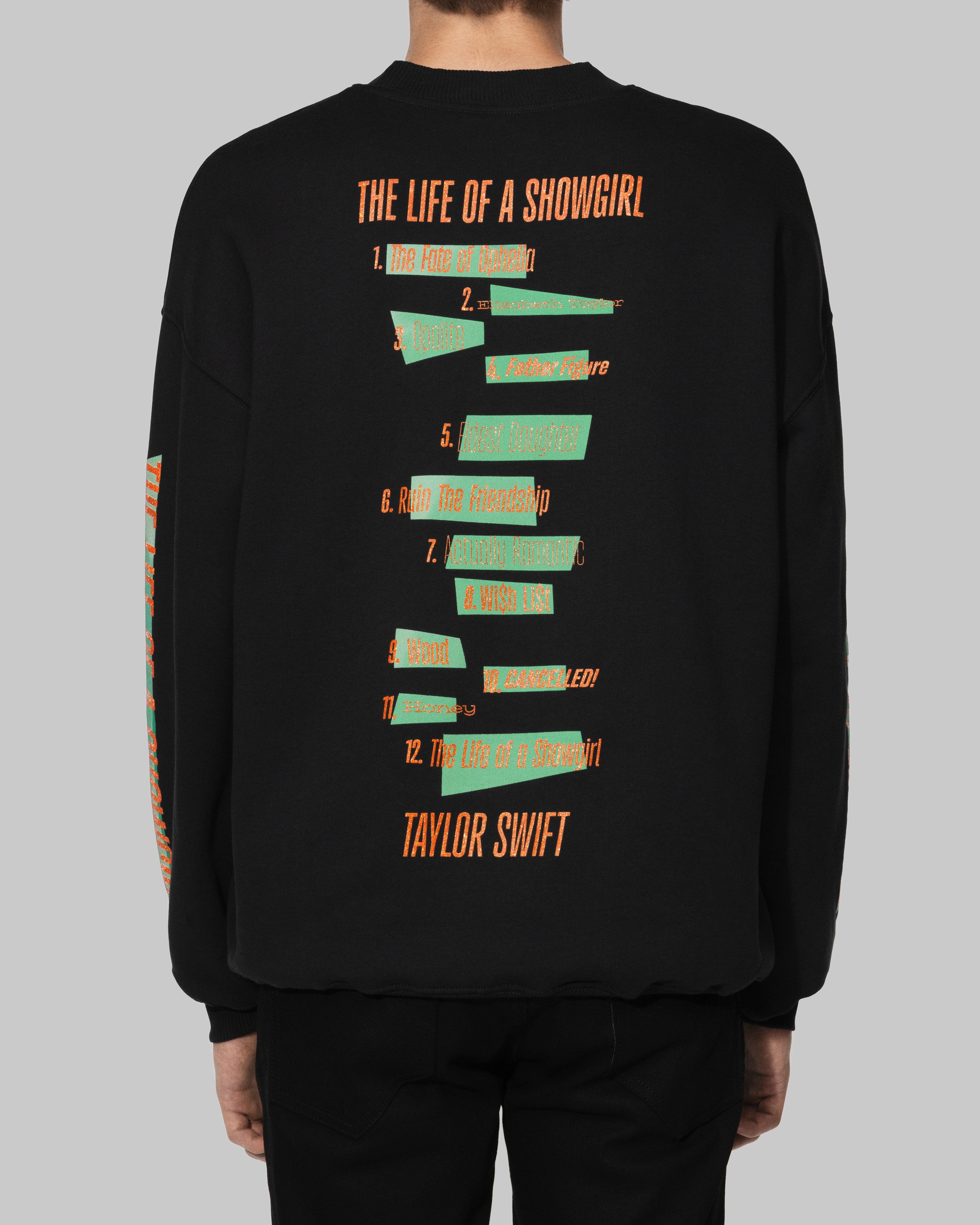 The Life of a Showgirl Crewneck Spotify Fans First Box Set L Model back