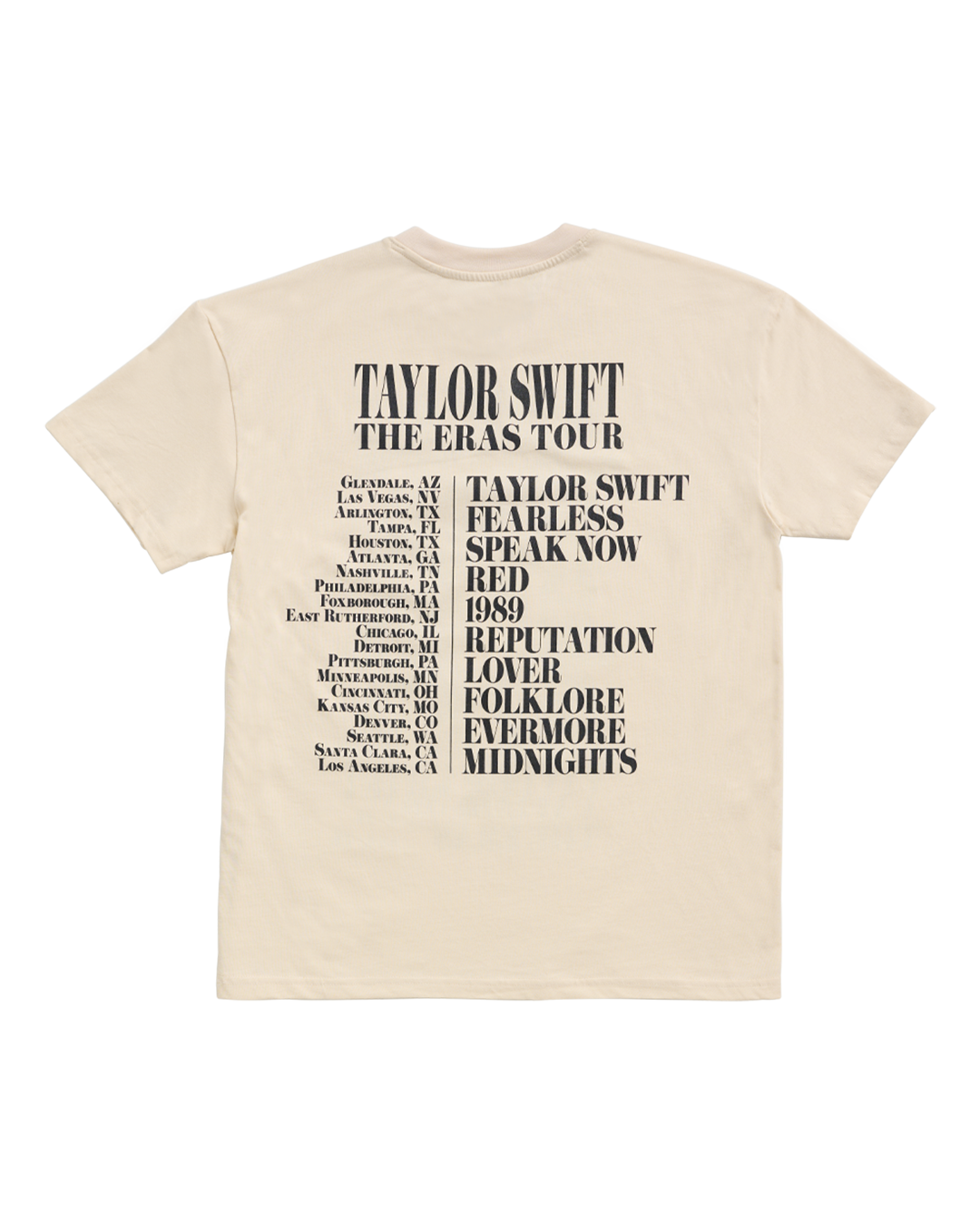 Taylor Swift | The Eras Tour Through LA Beige T-Shirt  back