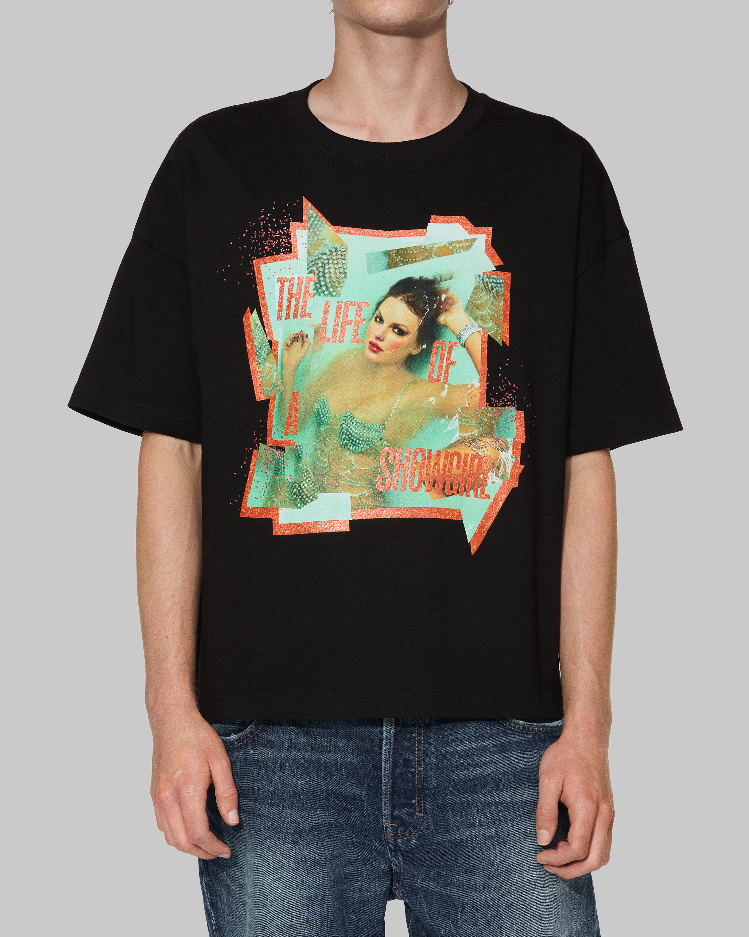 The Life of a Showgirl Album Cover T-Shirt Model T-Shirt Front