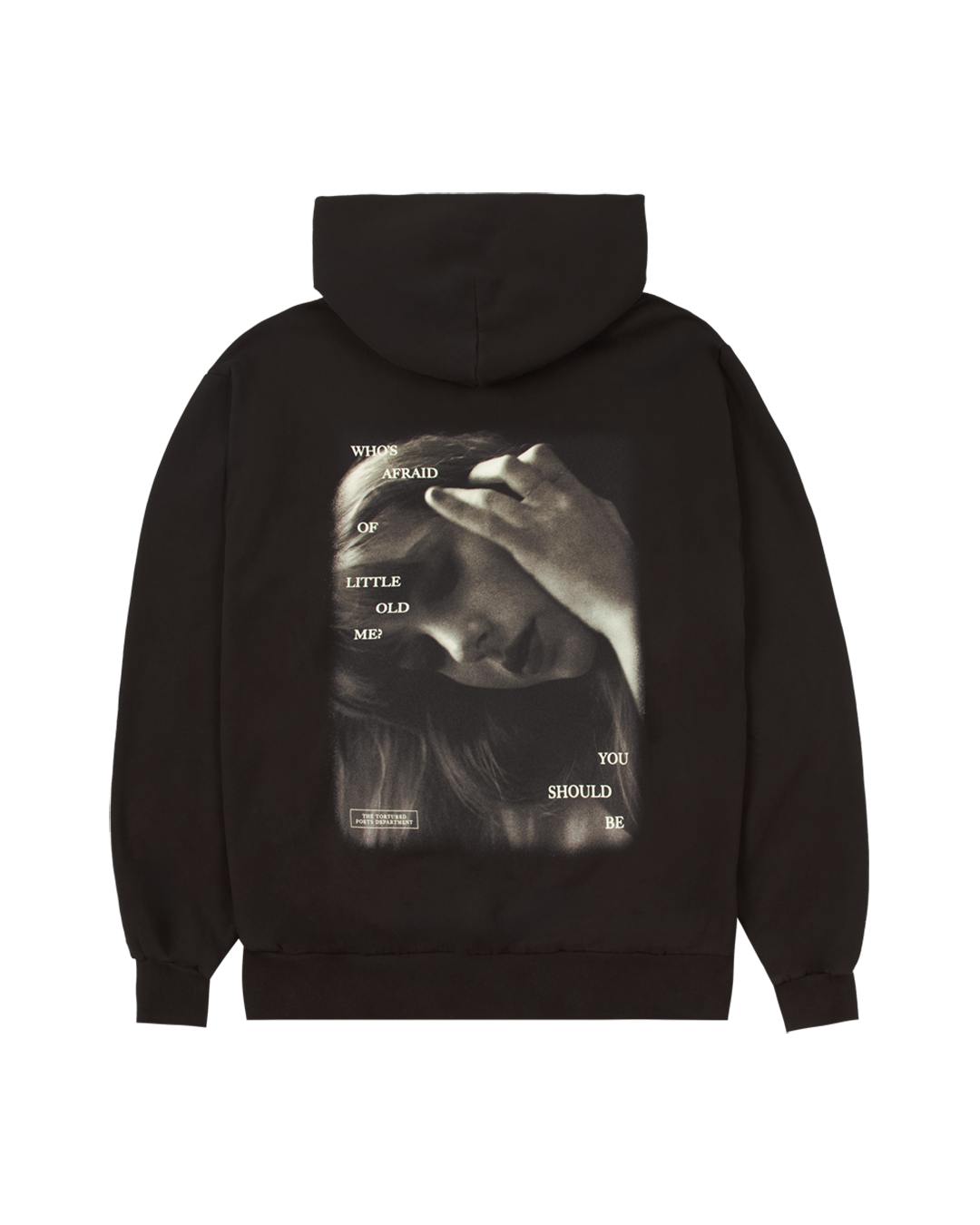 Who's Afraid Of Little Old Me? Dark Brown Hoodie back