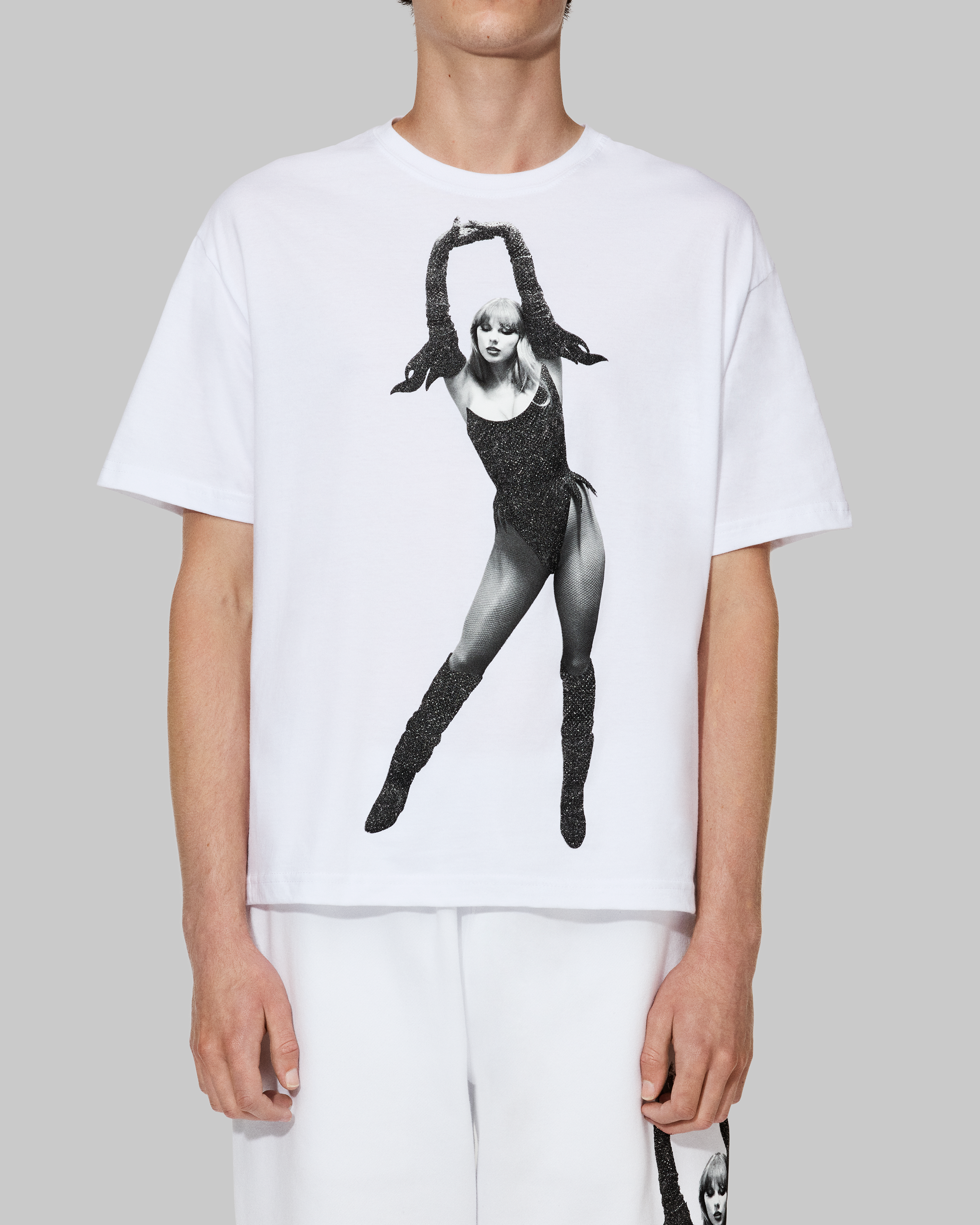 The Life of a Showgirl Shiny Bug T-Shirt Front on Model